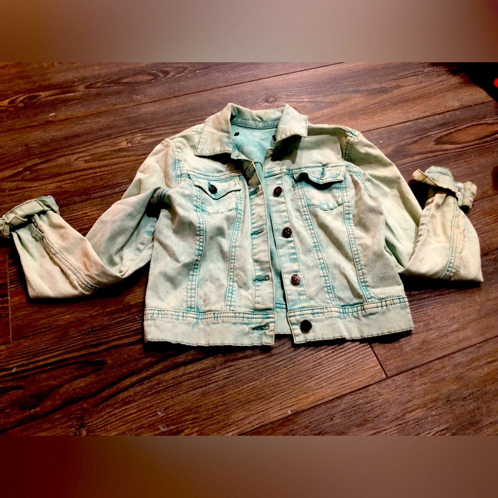 Turquoise Green jeans Jacket